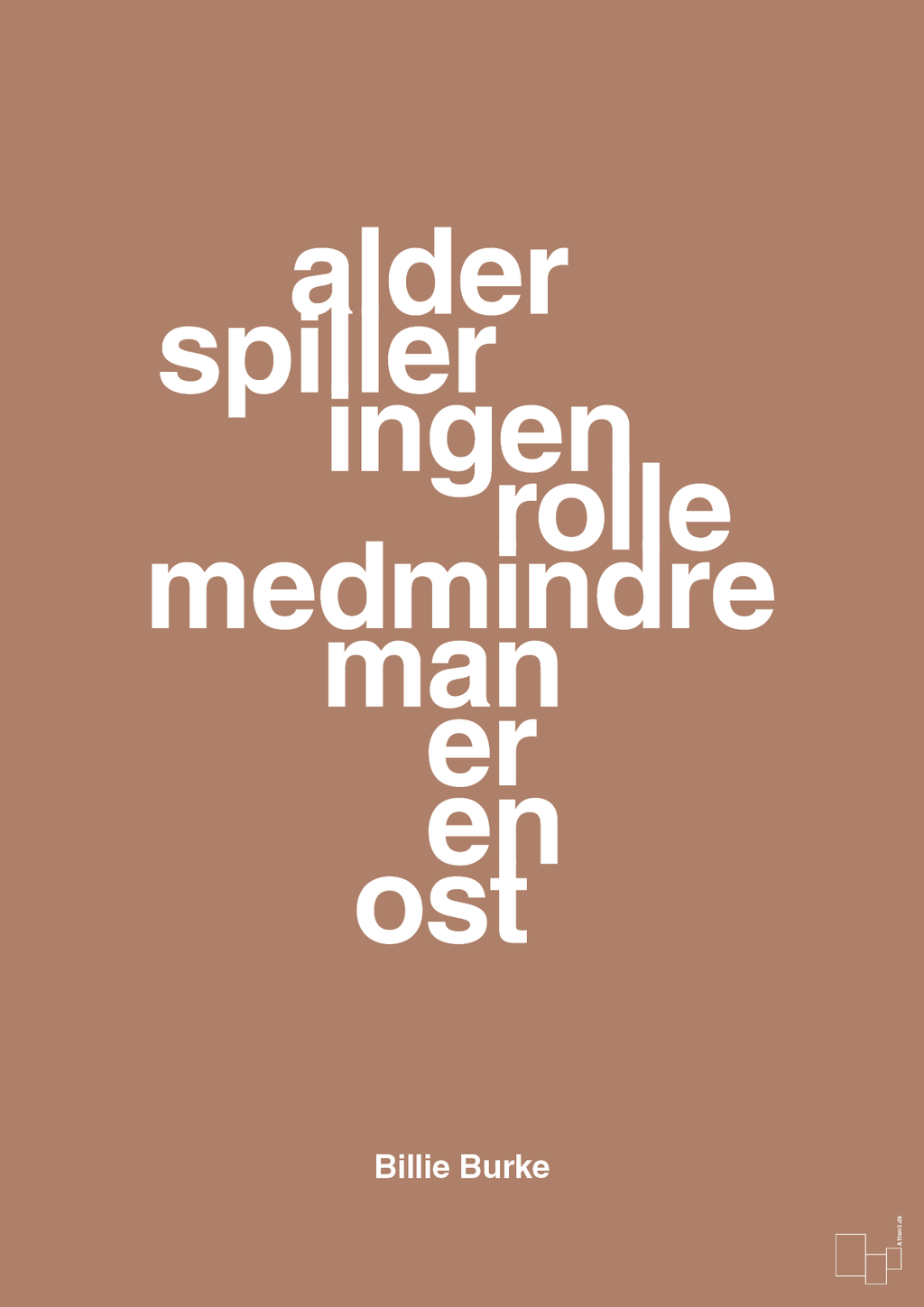 plakat: alder spiller ingen rolle medmindre man er en ost - cider spice-Skuespiller-A1two3