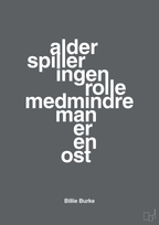 plakat: alder spiller ingen rolle medmindre man er en ost - graphic charcoal-Skuespiller-A1two3