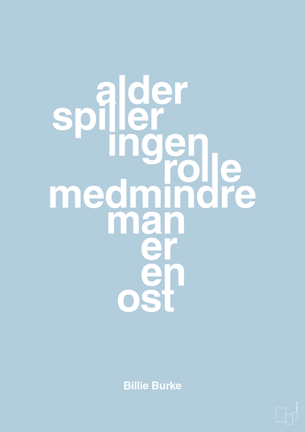 plakat: alder spiller ingen rolle medmindre man er en ost - heavenly blue-Skuespiller-A1two3
