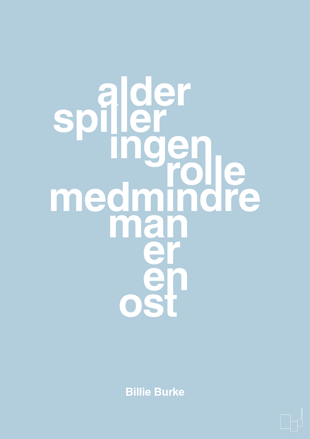 plakat: alder spiller ingen rolle medmindre man er en ost - heavenly blue-Skuespiller-A1two3