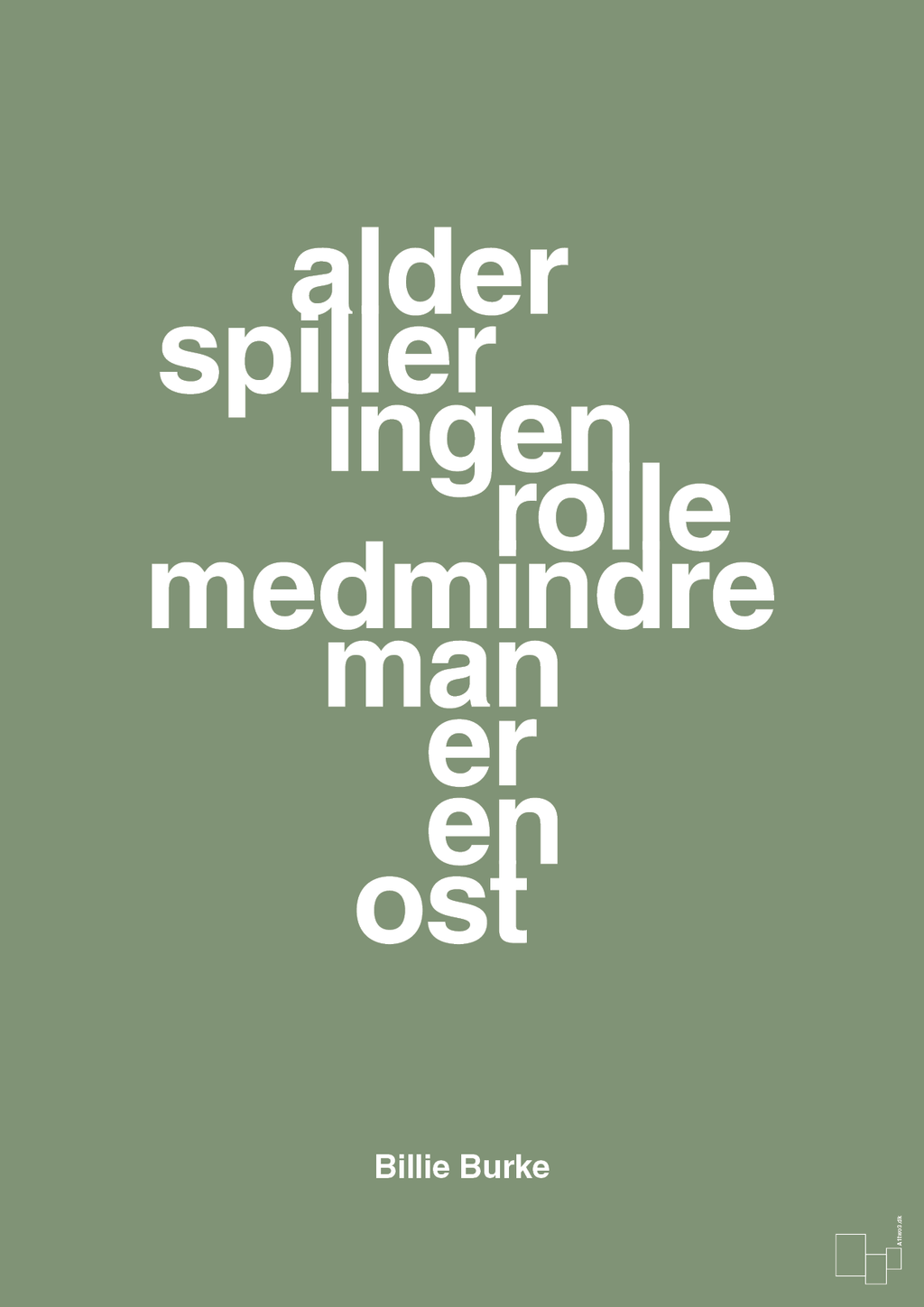 plakat: alder spiller ingen rolle medmindre man er en ost - jade-Skuespiller-A1two3
