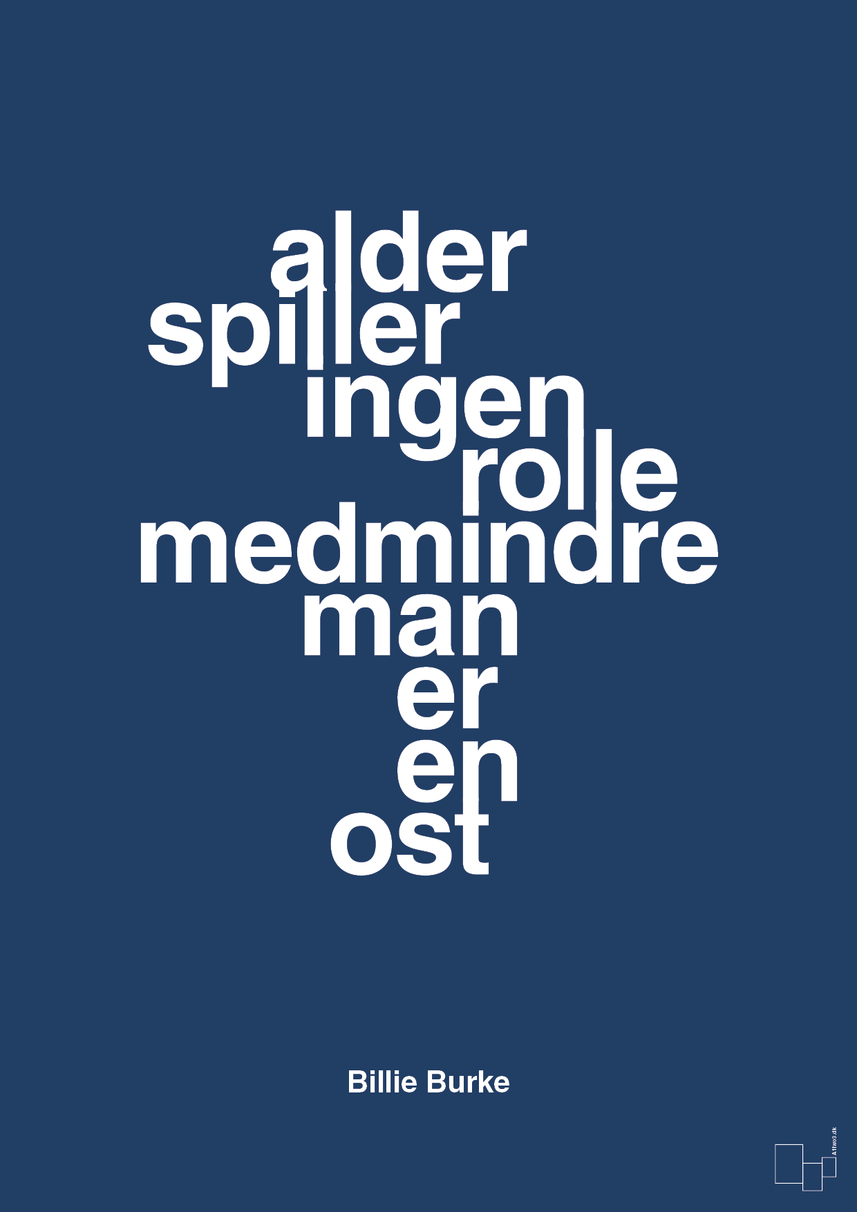 plakat: alder spiller ingen rolle medmindre man er en ost - lapis blue-Skuespiller-A1two3