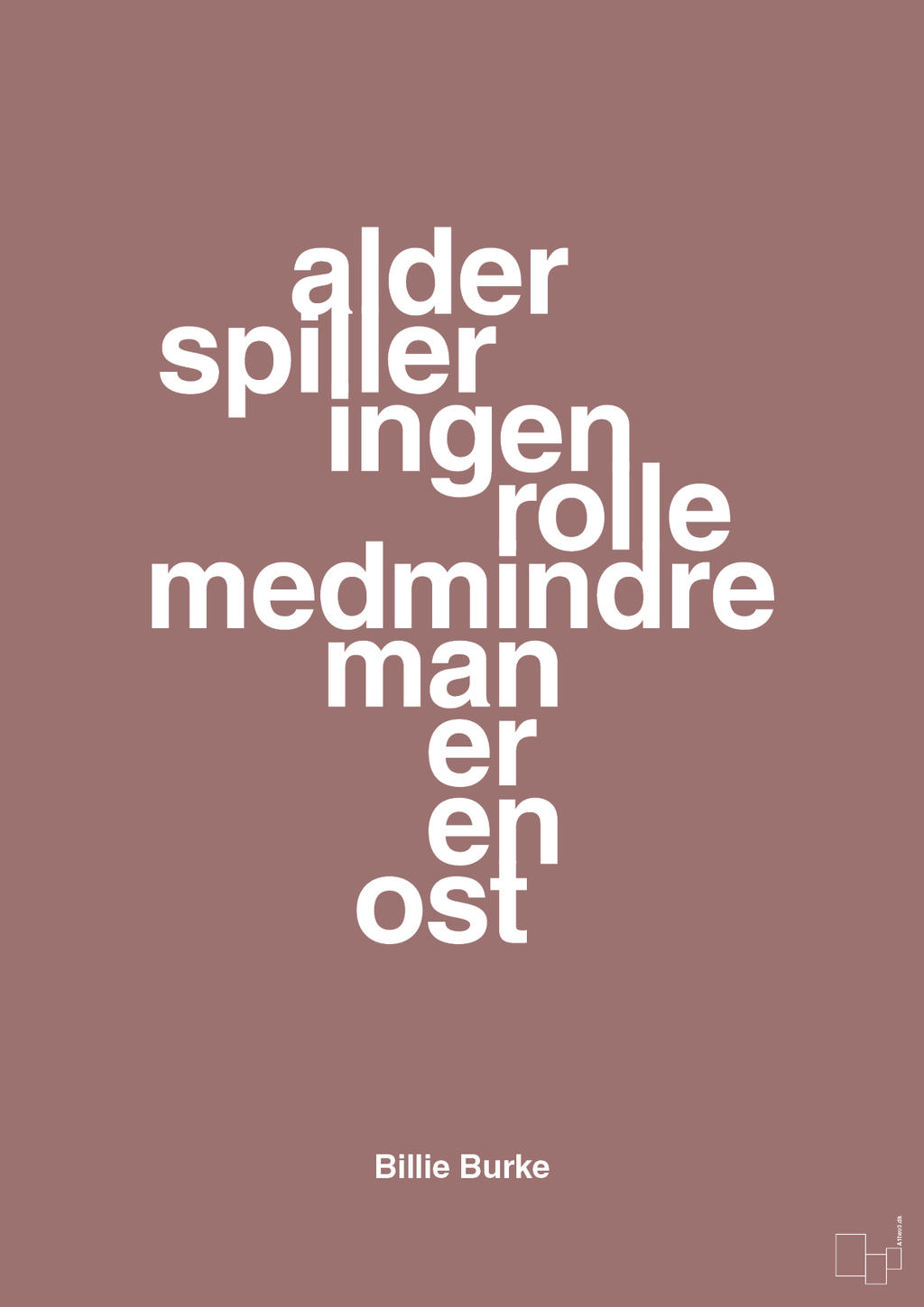 plakat: alder spiller ingen rolle medmindre man er en ost - plum-Skuespiller-A1two3