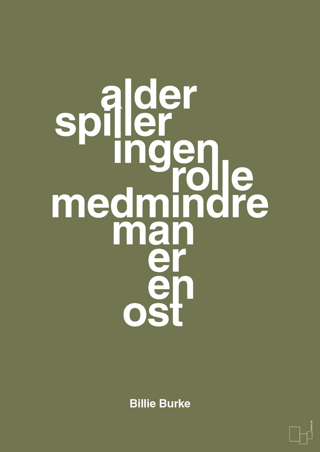 plakat: alder spiller ingen rolle medmindre man er en ost - secret meadow-Skuespiller-A1two3