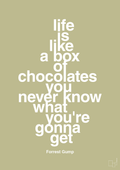 plakat: life is like a box of chocolates you never know what you're gonna get - back to nature-Film & TV-A1two3
