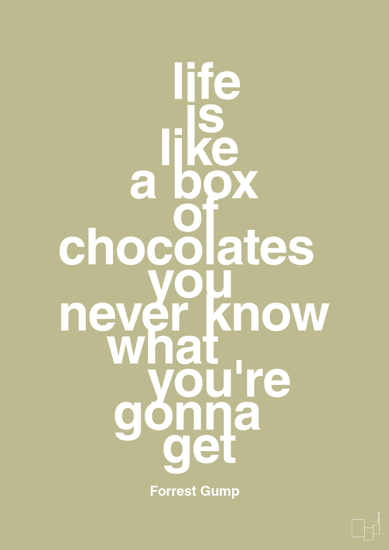 plakat: life is like a box of chocolates you never know what you're gonna get - back to nature-Film & TV-A1two3