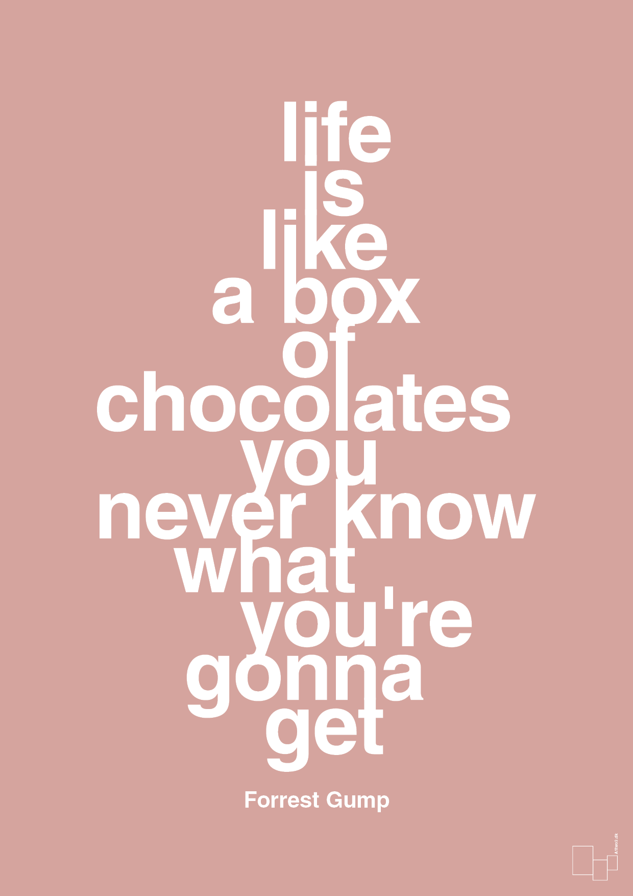 plakat: life is like a box of chocolates you never know what you're gonna get - bubble shell-Film & TV-A1two3