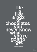 plakat: life is like a box of chocolates you never know what you're gonna get - graphic charcoal-Film & TV-A1two3