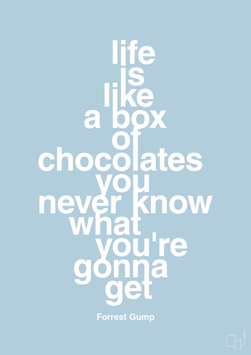 plakat: life is like a box of chocolates you never know what you're gonna get - heavenly blue-Film & TV-A1two3