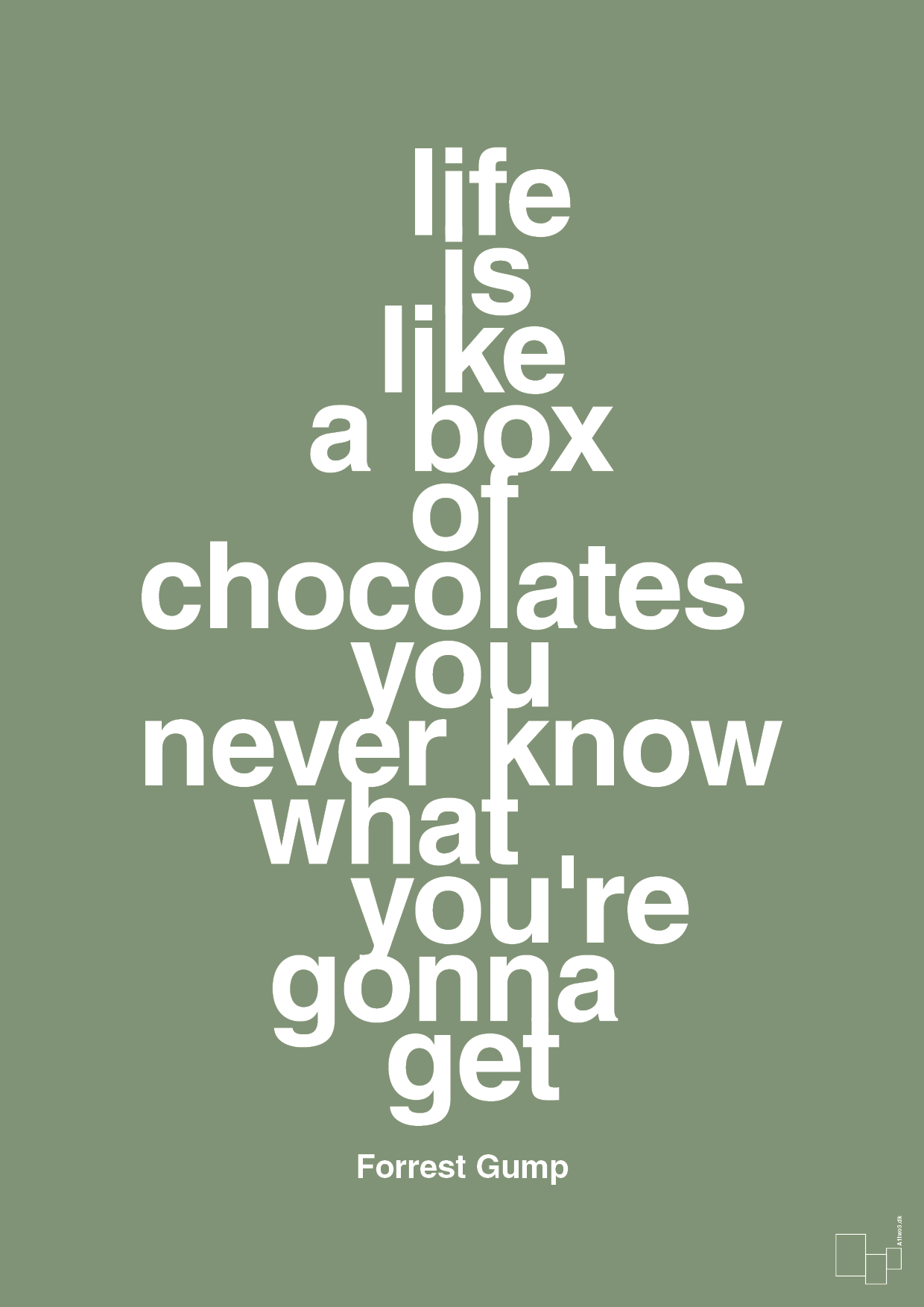 plakat: life is like a box of chocolates you never know what you're gonna get - jade-Film & TV-A1two3
