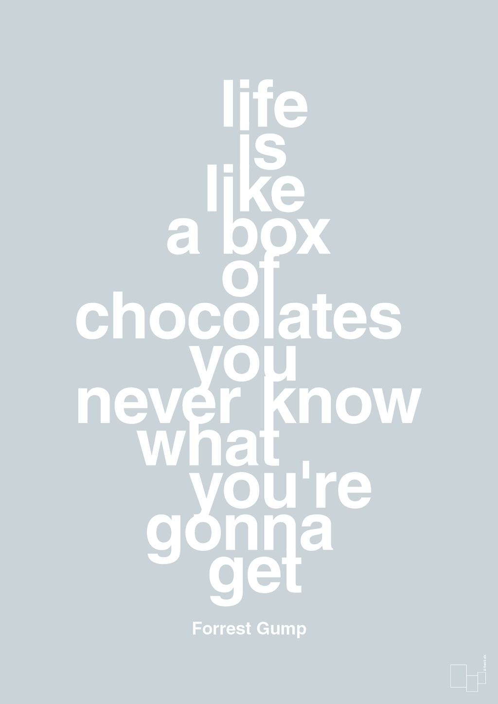 plakat: life is like a box of chocolates you never know what you're gonna get - light drizzle-Film & TV-A1two3