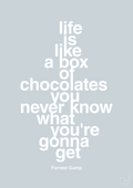 plakat: life is like a box of chocolates you never know what you're gonna get - light drizzle-Film & TV-A1two3