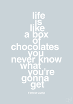 plakat: life is like a box of chocolates you never know what you're gonna get - light drizzle-Film & TV-A1two3