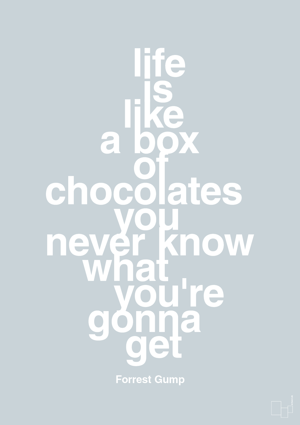 plakat: life is like a box of chocolates you never know what you're gonna get - light drizzle-Film & TV-A1two3