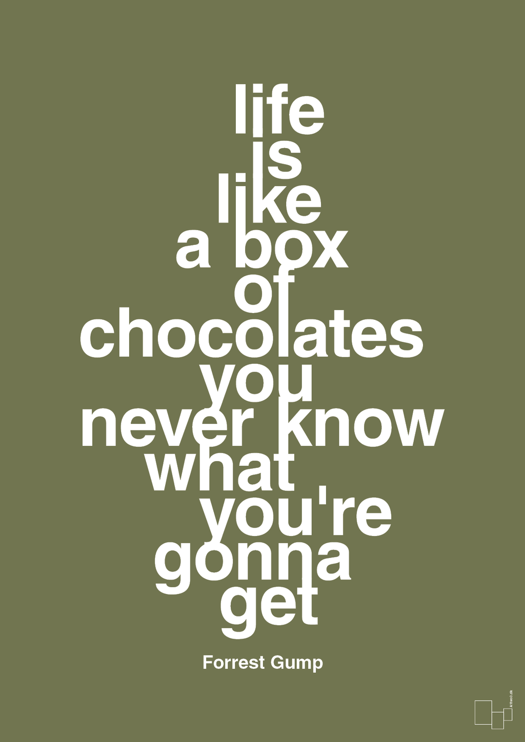 plakat: life is like a box of chocolates you never know what you're gonna get - secret meadow-Film & TV-A1two3