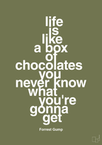 plakat: life is like a box of chocolates you never know what you're gonna get - secret meadow-Film & TV-A1two3