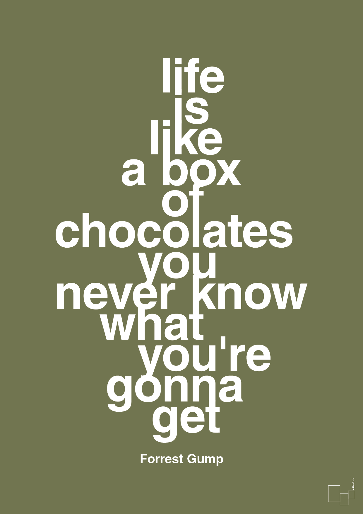 plakat: life is like a box of chocolates you never know what you're gonna get - secret meadow-Film & TV-A1two3