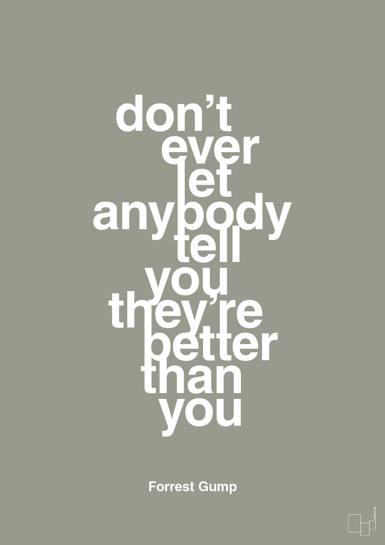 plakat: don’t ever let anybody tell you they’re better than you - battleship gray-Film & TV-A1two3