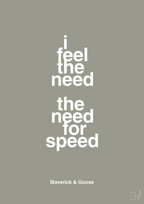 plakat: i feel the need the need for speed - battleship gray-Film & TV-A1two3