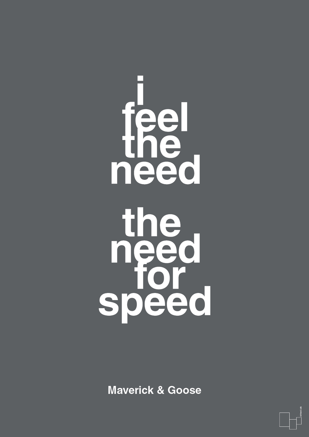 plakat: i feel the need the need for speed - graphic charcoal-Film & TV-A1two3
