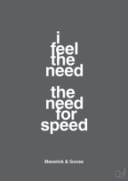 plakat: i feel the need the need for speed - graphic charcoal-Film & TV-A1two3