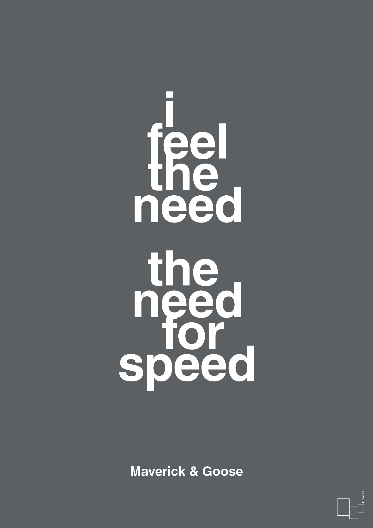 plakat: i feel the need the need for speed - graphic charcoal-Film & TV-A1two3