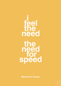 plakat: i feel the need the need for speed - honeycomb-Film & TV-A1two3
