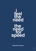 plakat: i feel the need the need for speed - lapis blue-Film & TV-A1two3