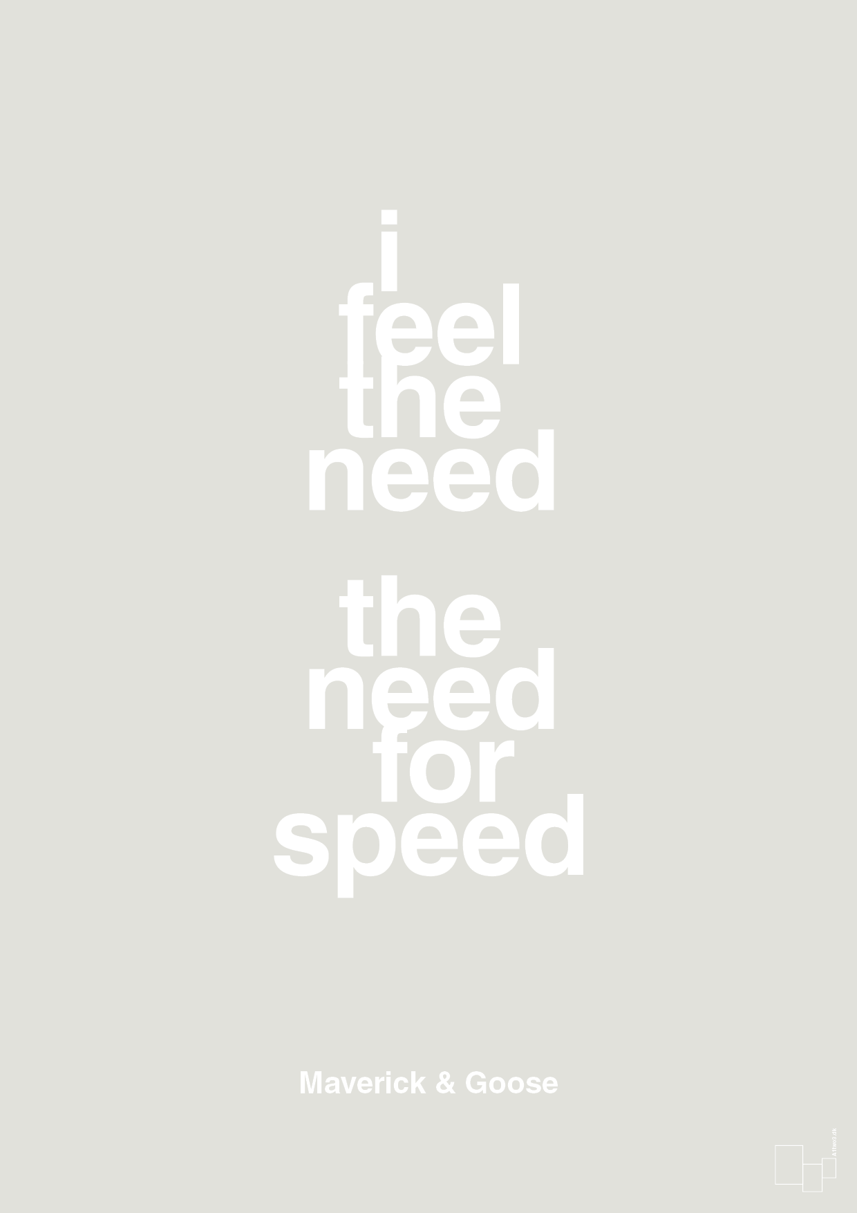 plakat: i feel the need the need for speed - painters white-Film & TV-A1two3