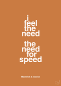 plakat: i feel the need the need for speed - rumba orange-Film & TV-A1two3