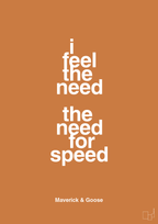 plakat: i feel the need the need for speed - rumba orange-Film & TV-A1two3
