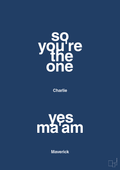 plakat: so you're the one - yes ma'am - lapis blue-Film & TV-A1two3