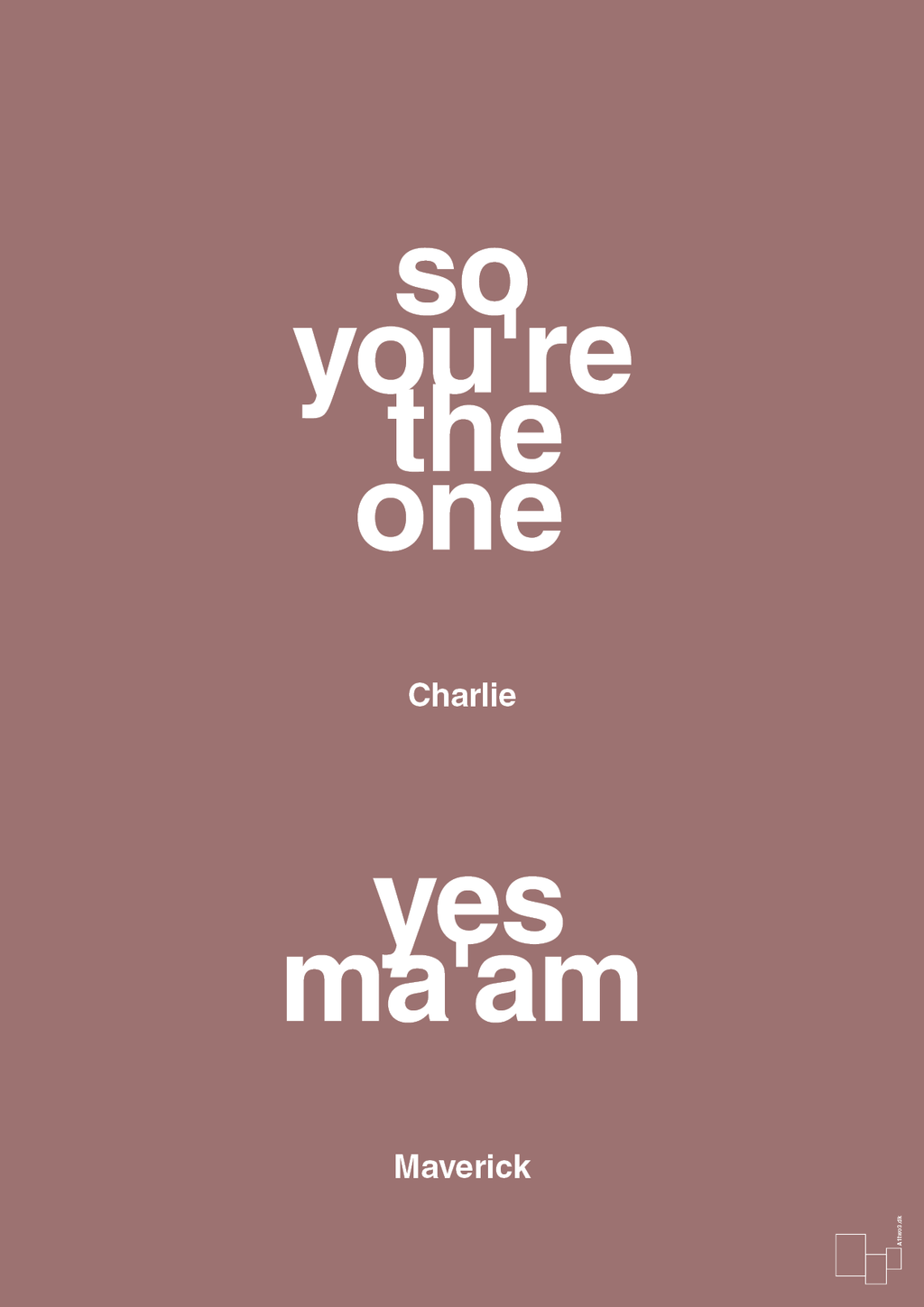 plakat: so you're the one - yes ma'am - plum-Film & TV-A1two3