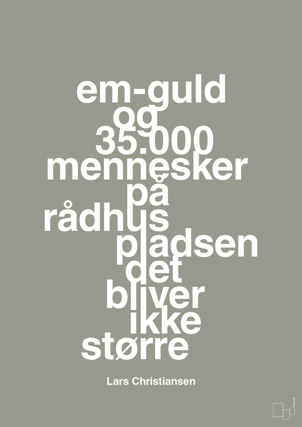 plakat: em-guld og 35.000 mennesker på rådhuspladsen det bliver ikke større - battleship gray-Håndbold-A1two3