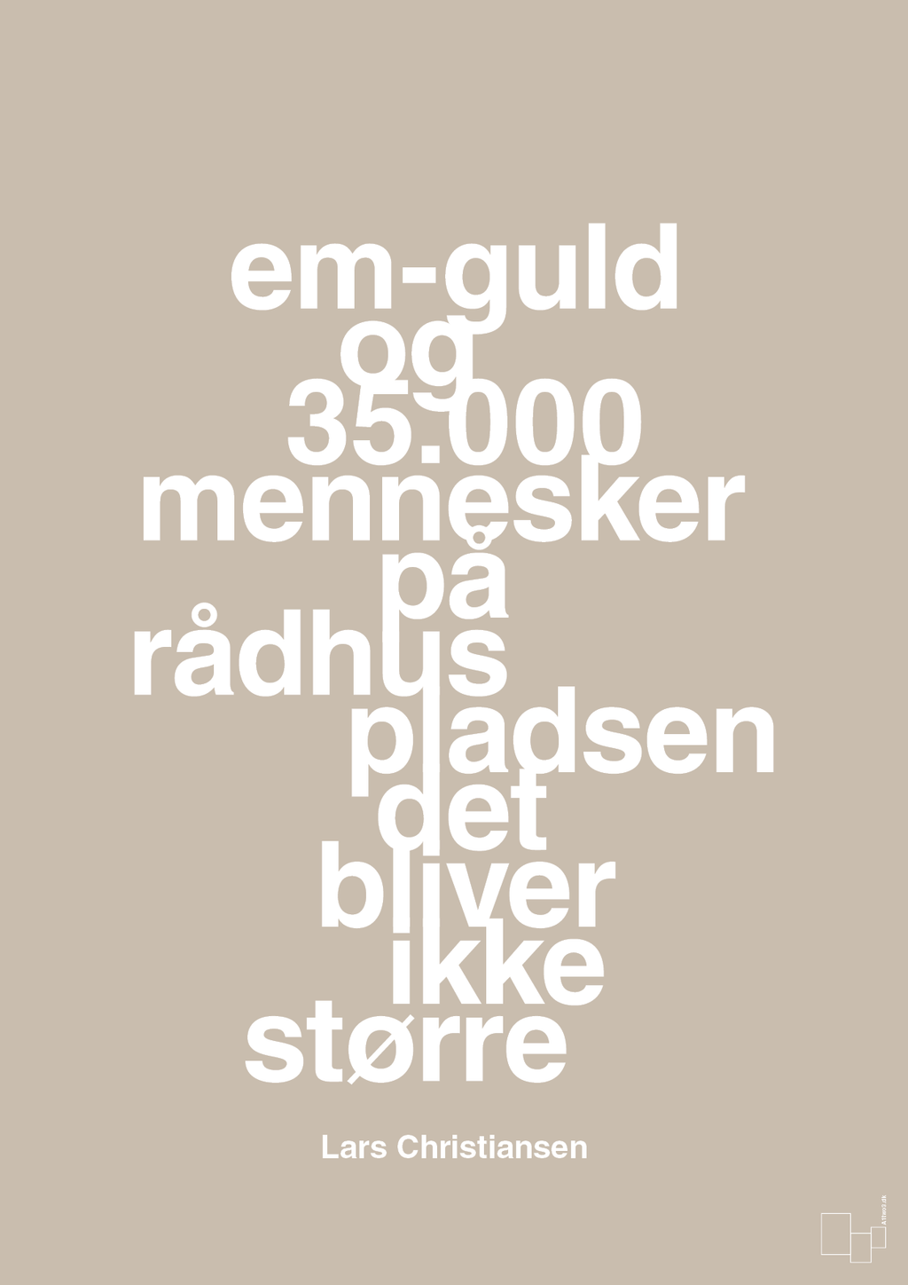 plakat: em-guld og 35.000 mennesker på rådhuspladsen det bliver ikke større - creamy mushroom-Håndbold-A1two3