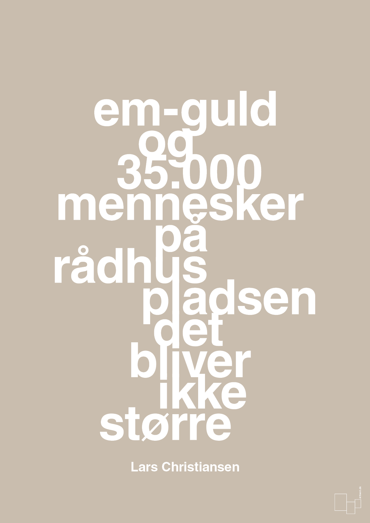 plakat: em-guld og 35.000 mennesker på rådhuspladsen det bliver ikke større - creamy mushroom-Håndbold-A1two3