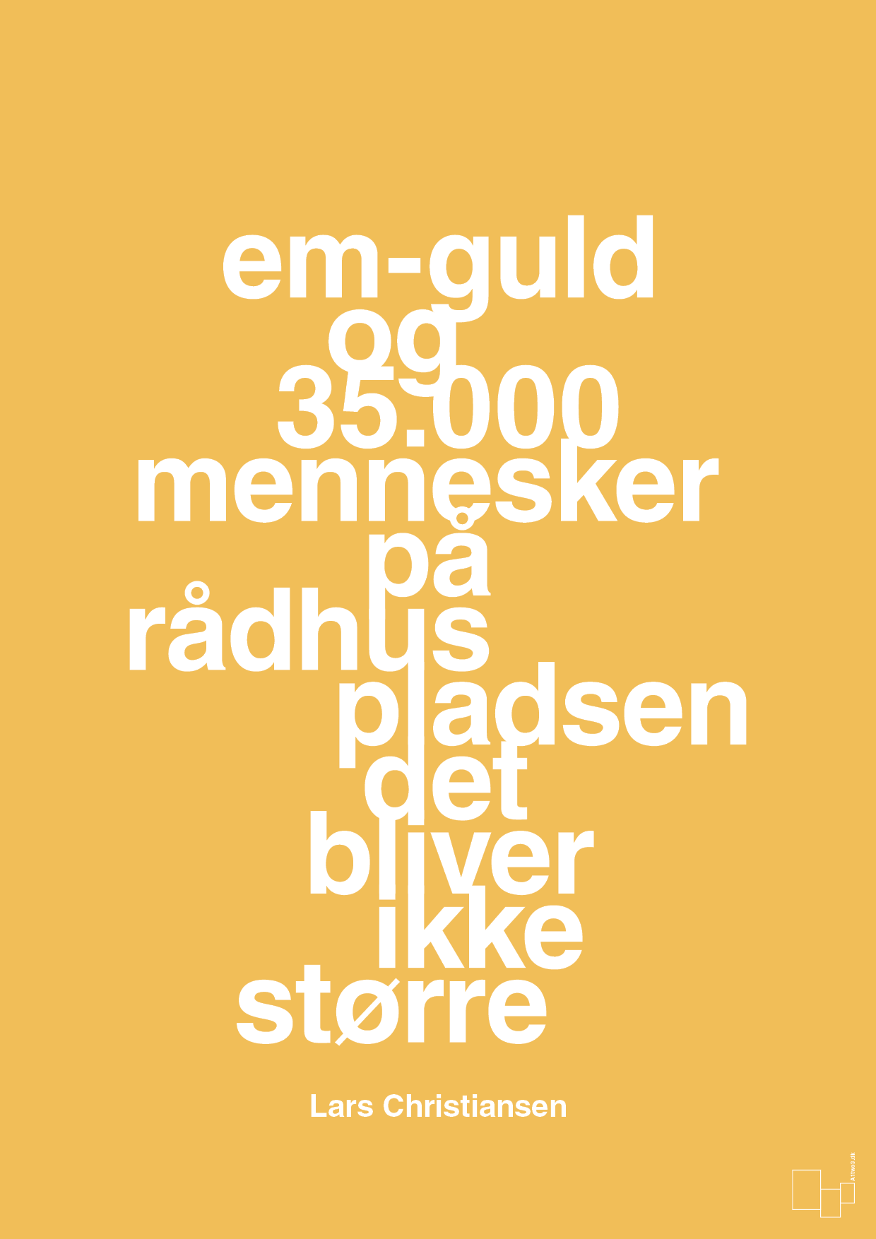 plakat: em-guld og 35.000 mennesker på rådhuspladsen det bliver ikke større - honeycomb-Håndbold-A1two3