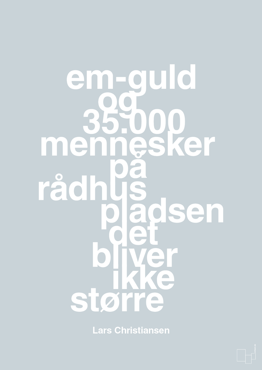 plakat: em-guld og 35.000 mennesker på rådhuspladsen det bliver ikke større - light drizzle-Håndbold-A1two3