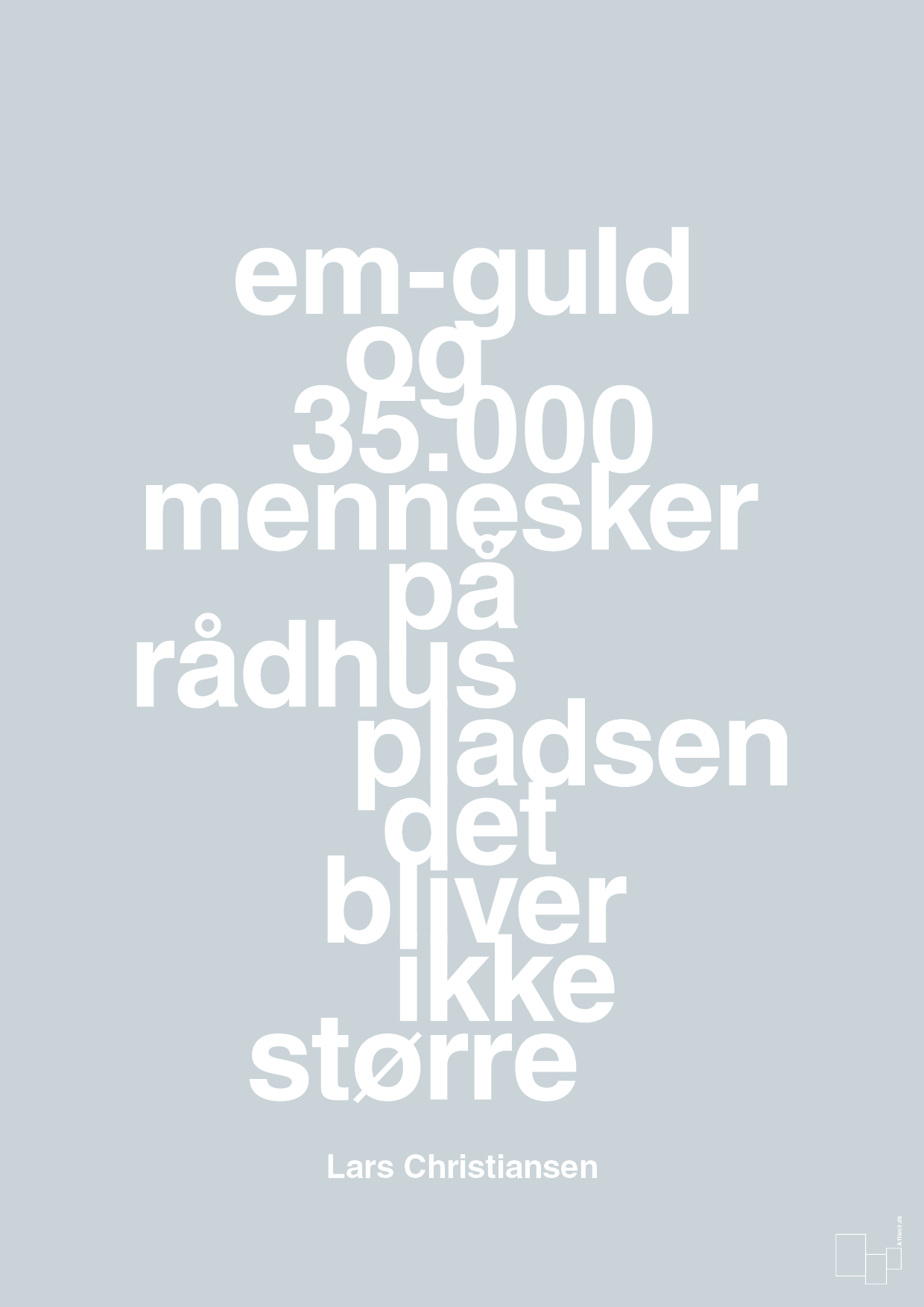 plakat: em-guld og 35.000 mennesker på rådhuspladsen det bliver ikke større - light drizzle-Håndbold-A1two3