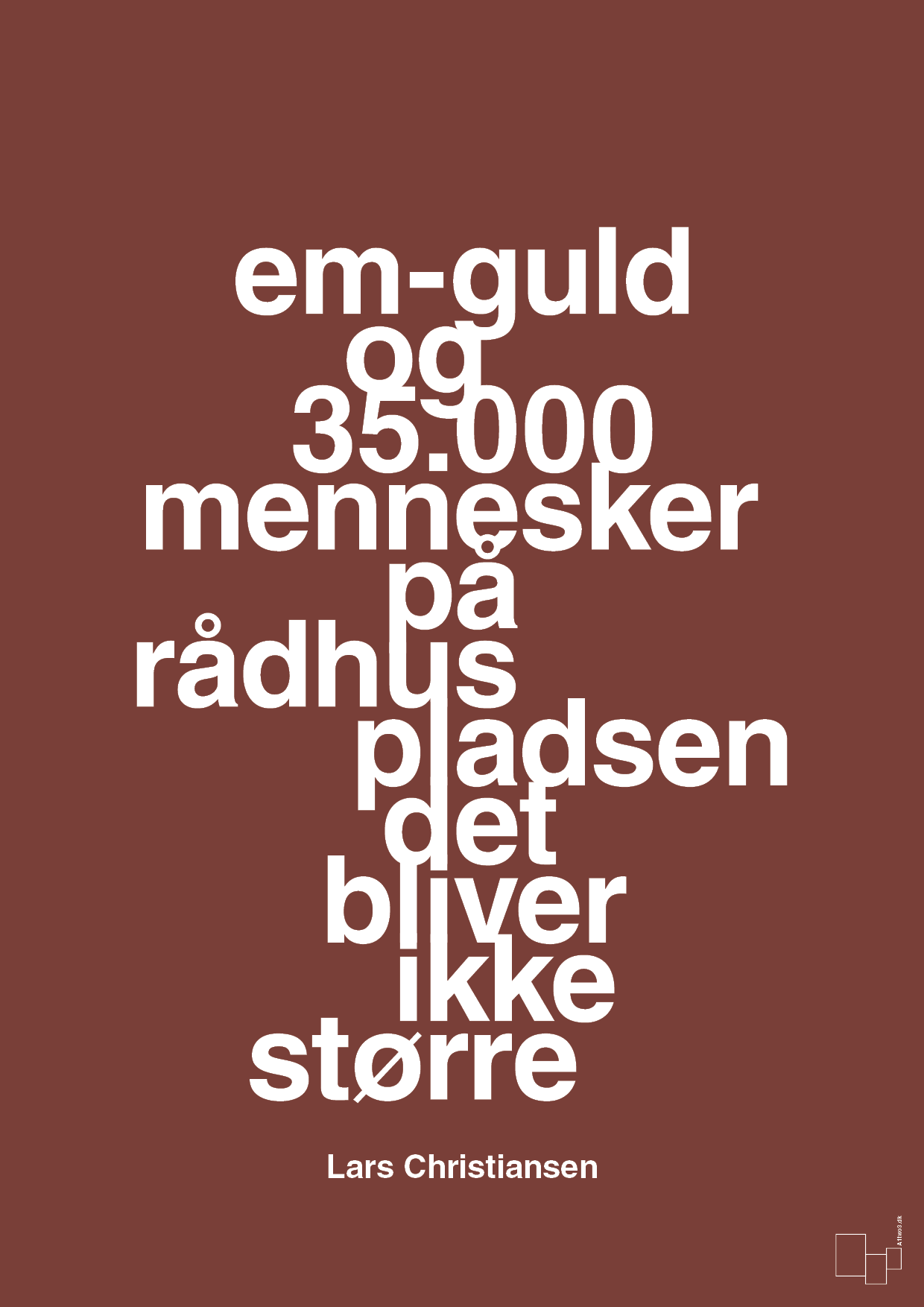 plakat: em-guld og 35.000 mennesker på rådhuspladsen det bliver ikke større - red pepper-Håndbold-A1two3