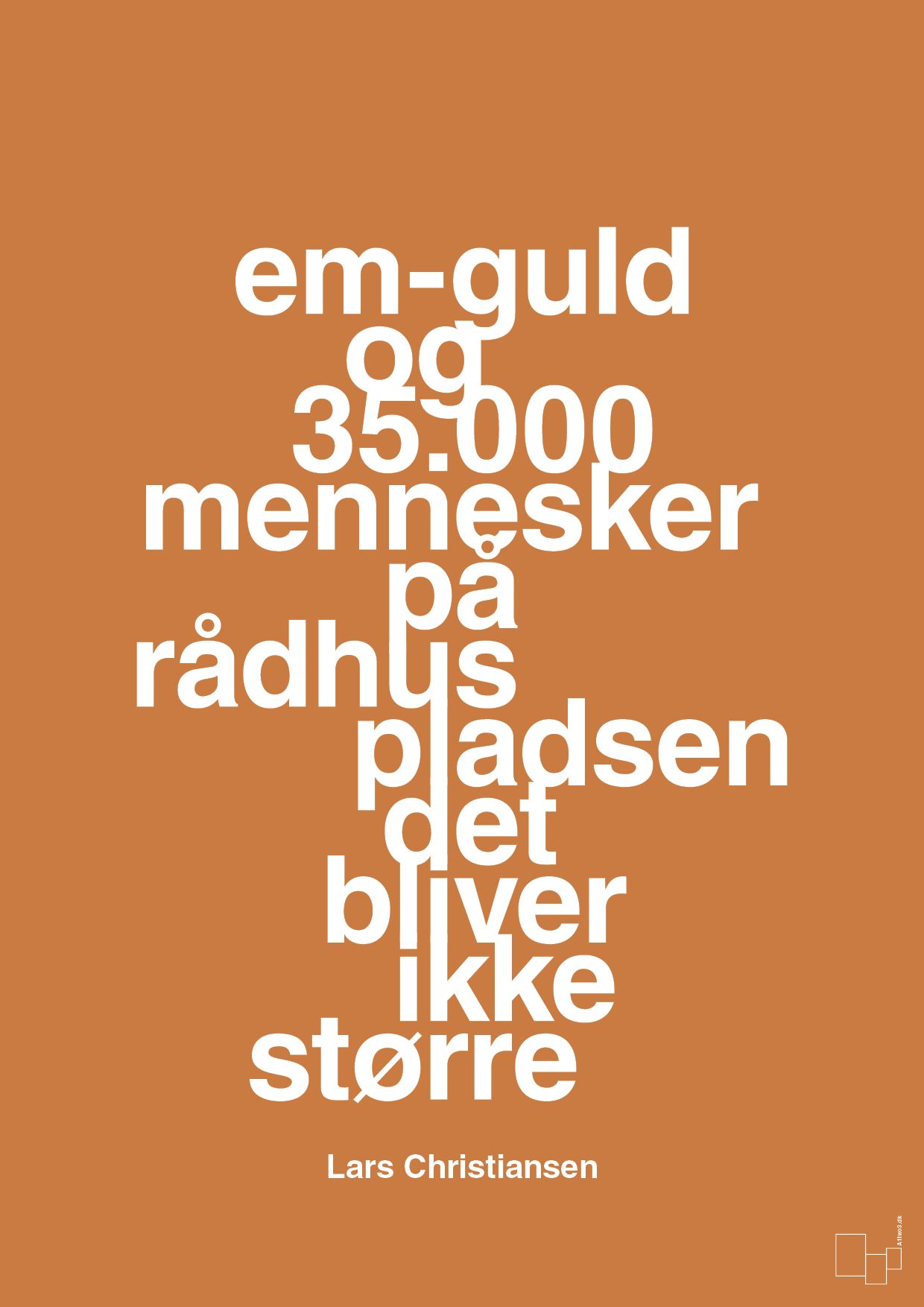 plakat: em-guld og 35.000 mennesker på rådhuspladsen det bliver ikke større - rumba orange-Håndbold-A1two3