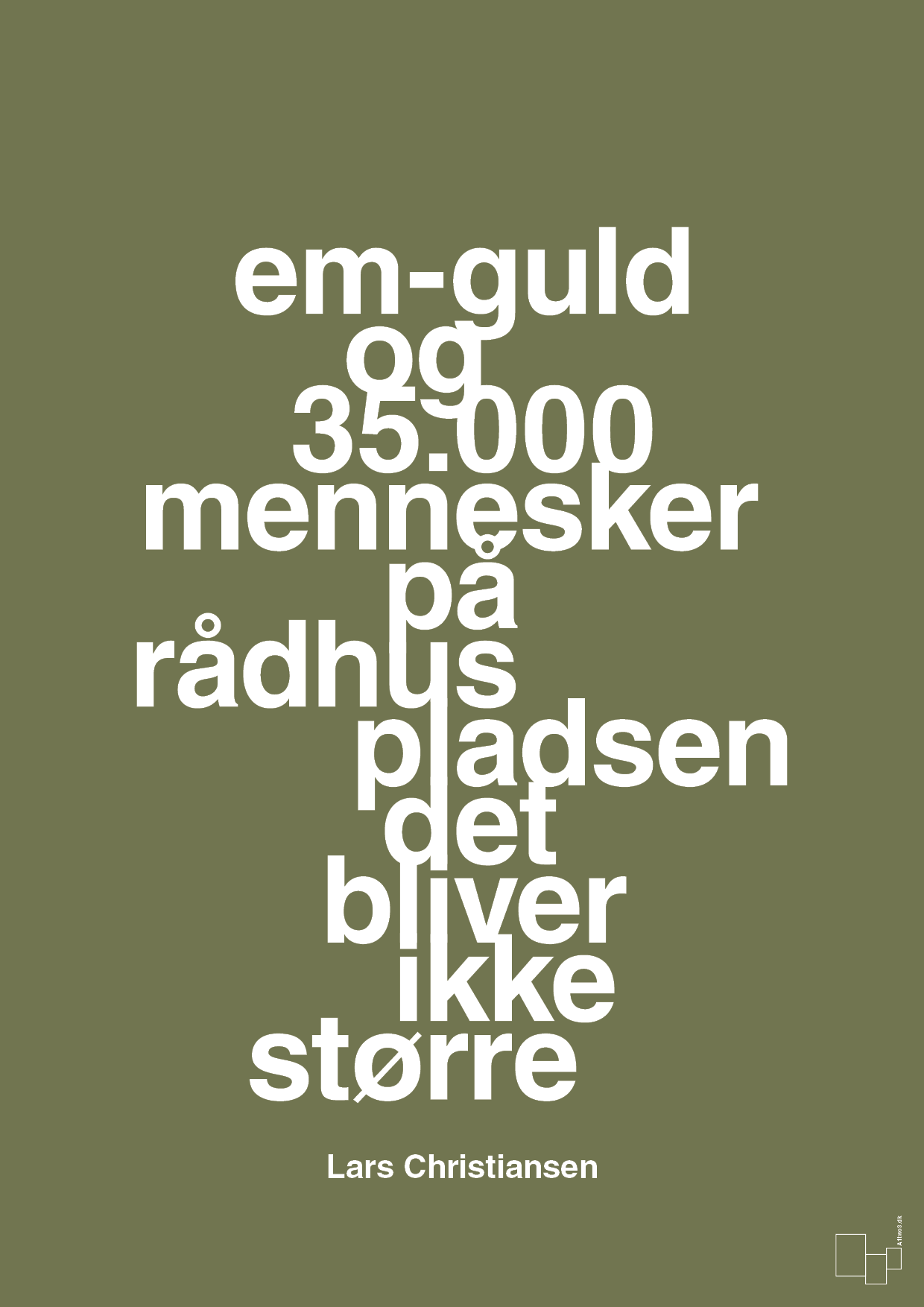 plakat: em-guld og 35.000 mennesker på rådhuspladsen det bliver ikke større - secret meadow-Håndbold-A1two3