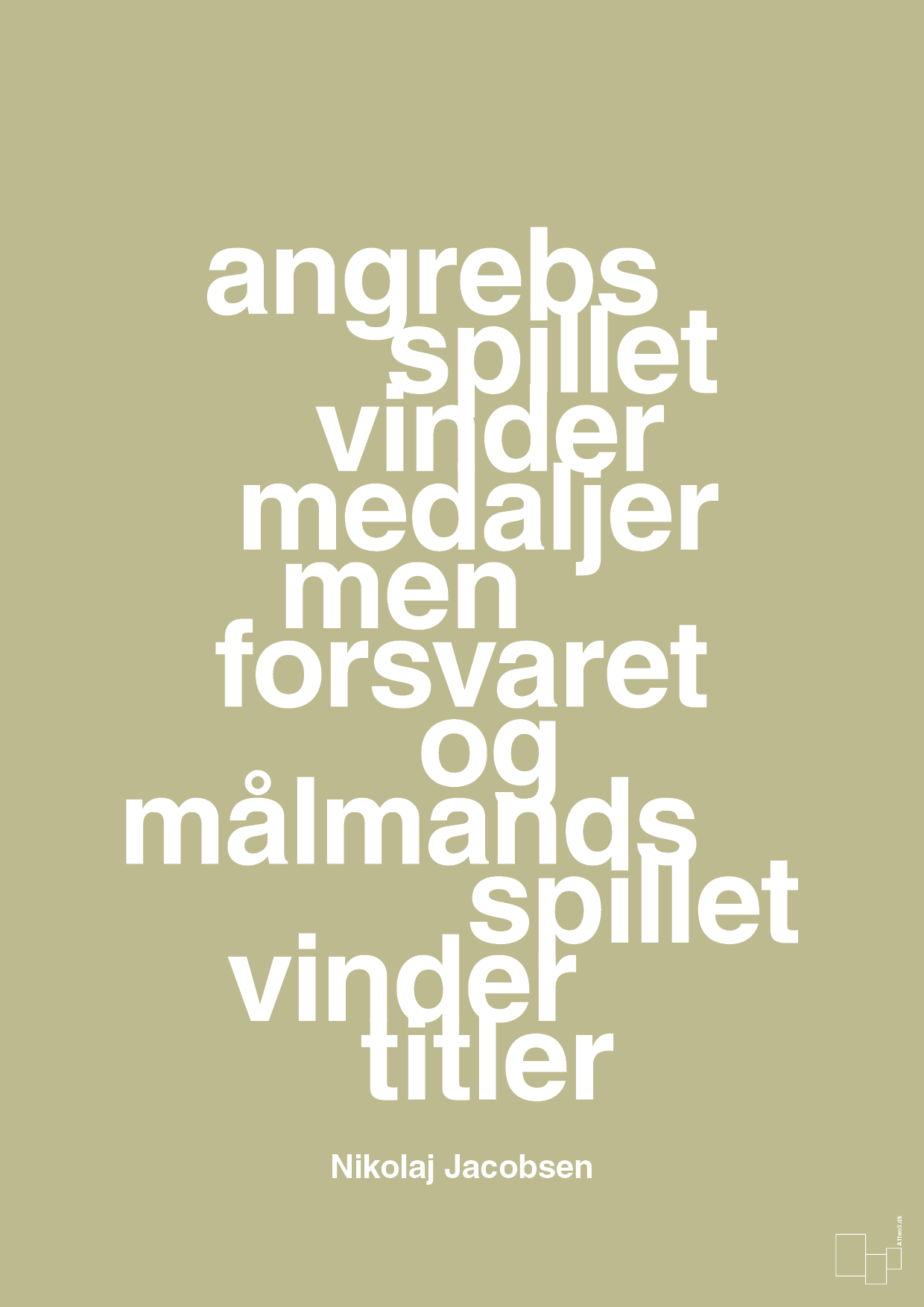 plakat: angrebsspillet vinder medaljer men forsvaret og målmandsspillet vinder titler - back to nature-Håndbold-A1two3