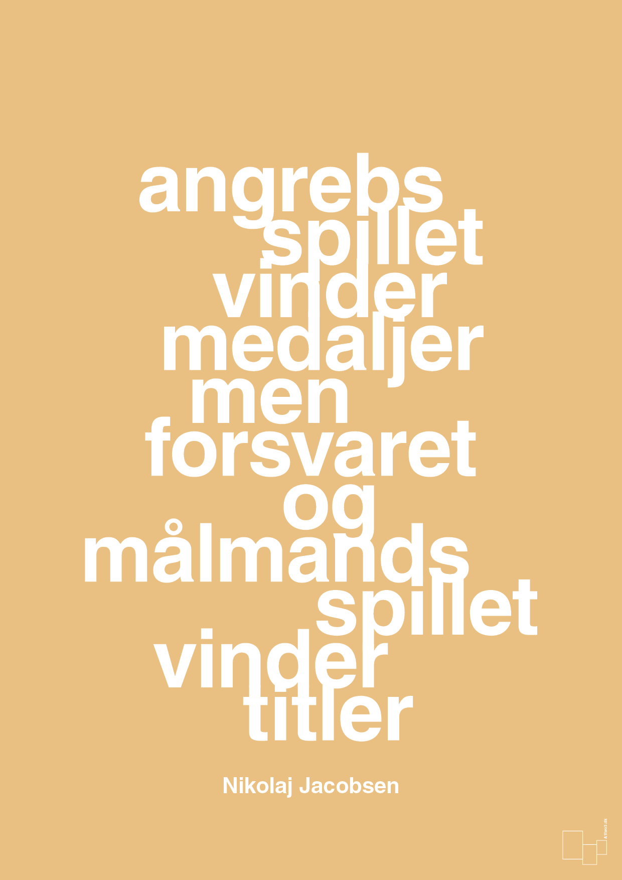 plakat: angrebsspillet vinder medaljer men forsvaret og målmandsspillet vinder titler - charismatic-Håndbold-A1two3