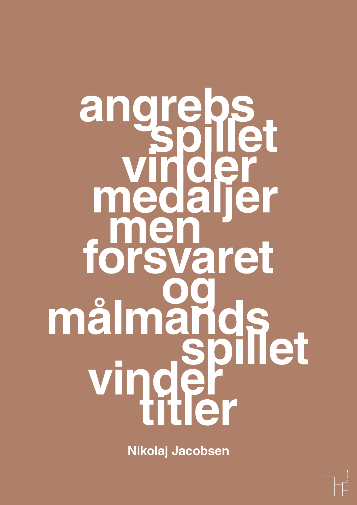 plakat: angrebsspillet vinder medaljer men forsvaret og målmandsspillet vinder titler - cider spice-Håndbold-A1two3