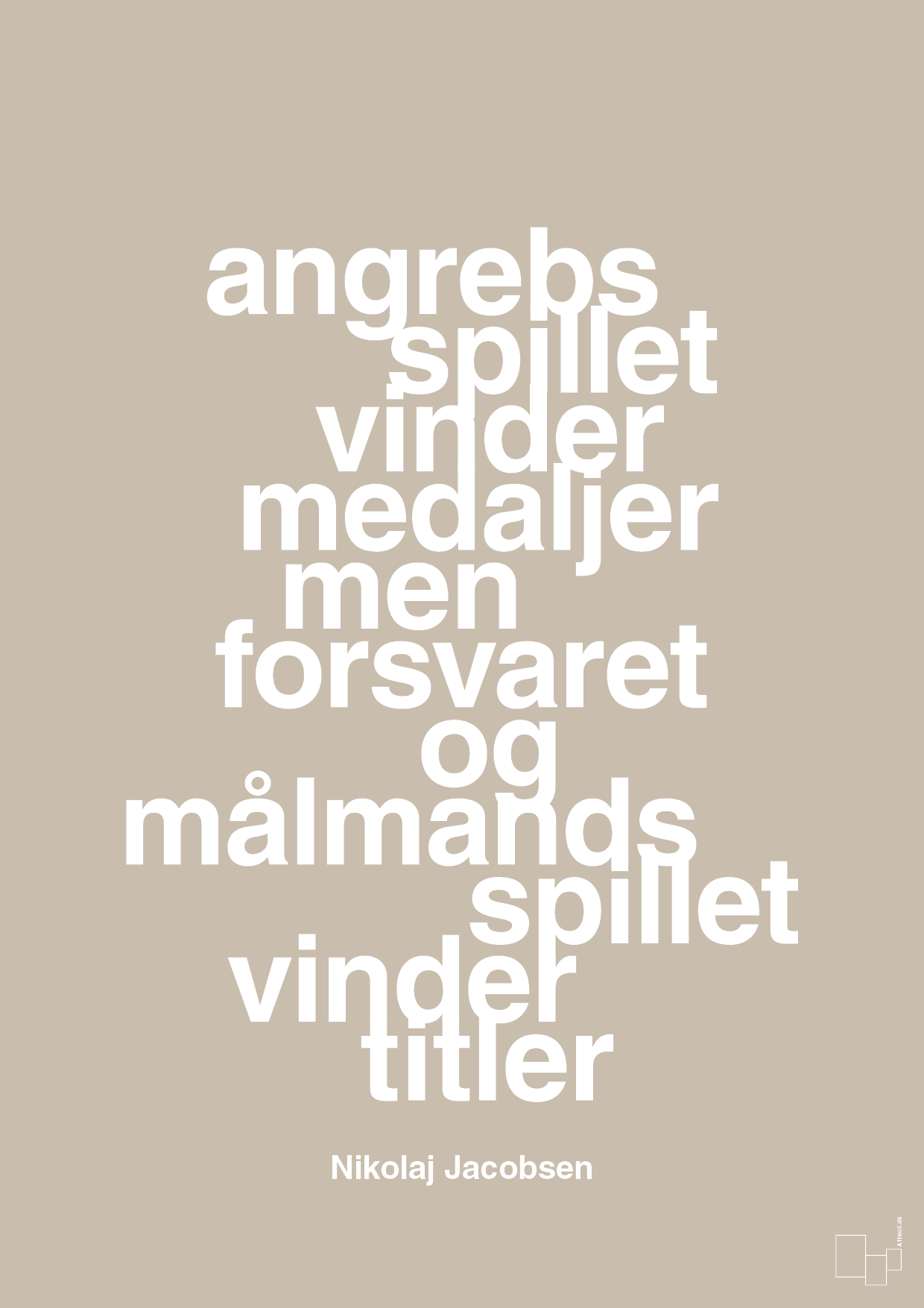 plakat: angrebsspillet vinder medaljer men forsvaret og målmandsspillet vinder titler - creamy mushroom-Håndbold-A1two3