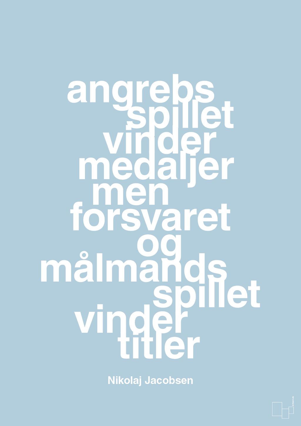 plakat: angrebsspillet vinder medaljer men forsvaret og målmandsspillet vinder titler - heavenly blue-Håndbold-A1two3