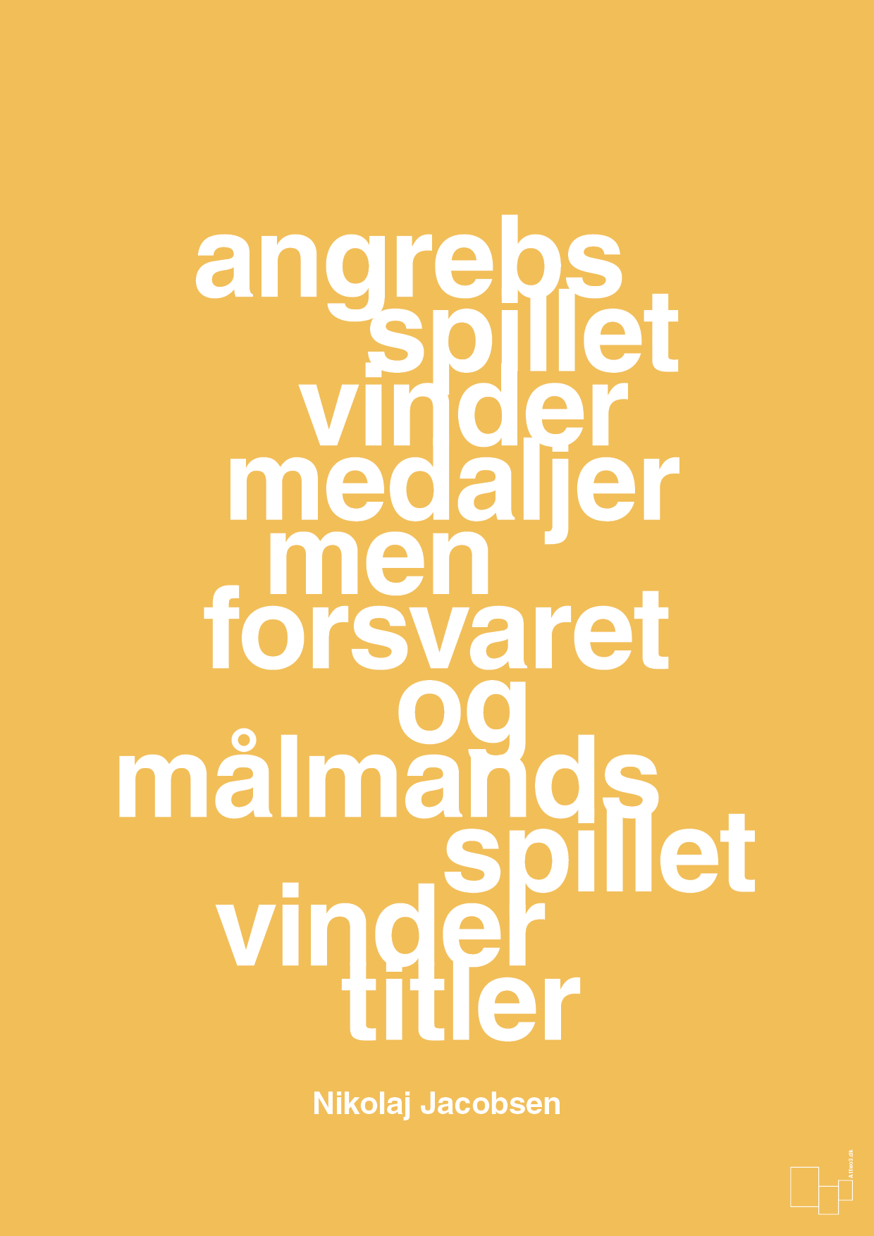 plakat: angrebsspillet vinder medaljer men forsvaret og målmandsspillet vinder titler - honeycomb-Håndbold-A1two3