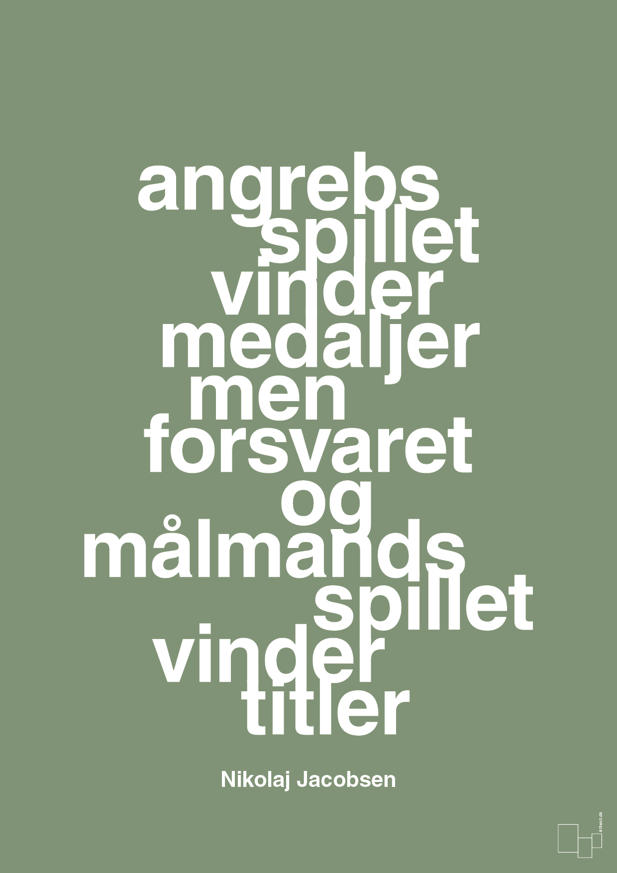 plakat: angrebsspillet vinder medaljer men forsvaret og målmandsspillet vinder titler - jade-Håndbold-A1two3