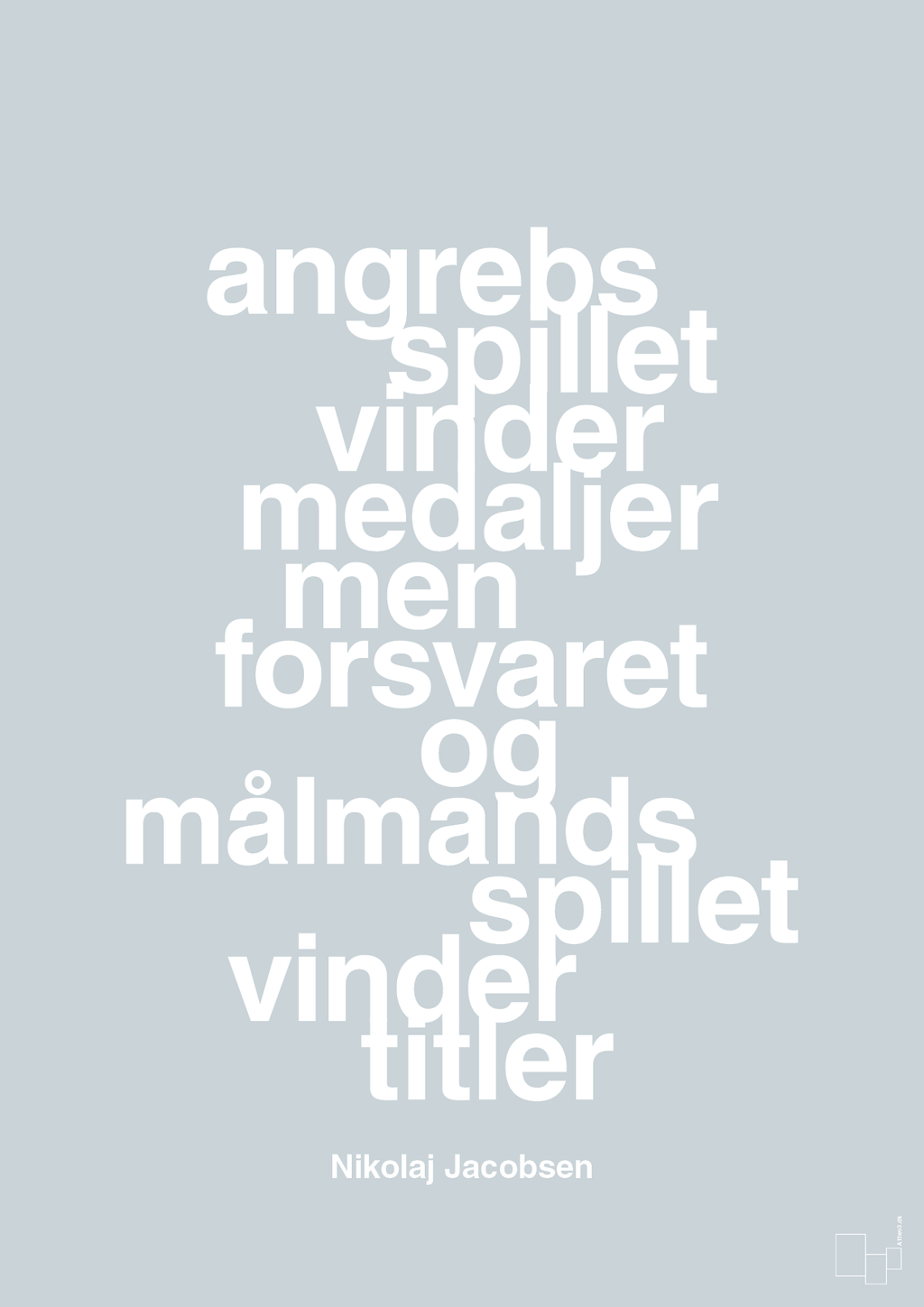 plakat: angrebsspillet vinder medaljer men forsvaret og målmandsspillet vinder titler - light drizzle-Håndbold-A1two3